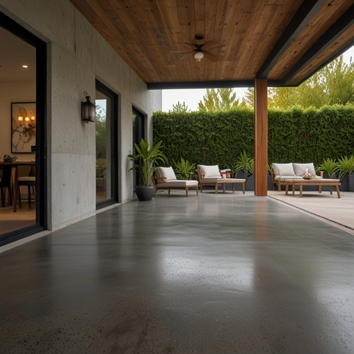 image of a beautiful concrete patio